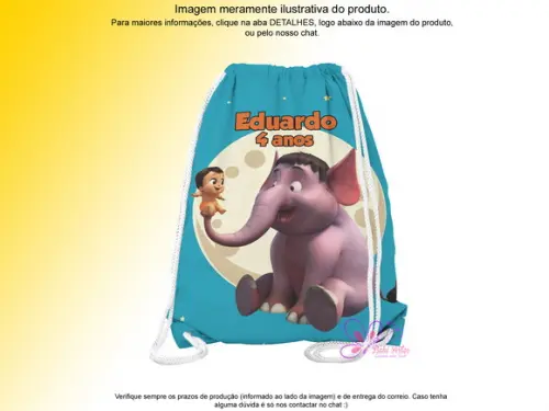 Mochilinha Personalizada 19x28cm o Pequeno Poderoso Bheem