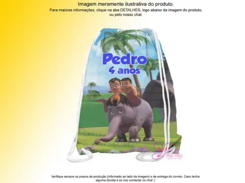 Mochilinha Personalizada 19x28cm o Pequeno Poderoso Bheem
