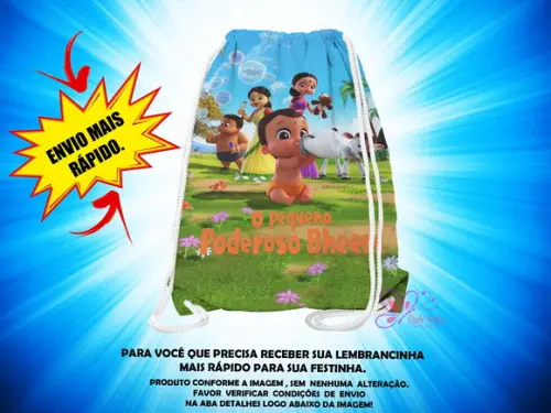 Mochilinha 19x28cm o Pequeno Poderoso Bheem (envio + Rápido)