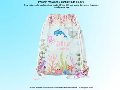 Mochilinha Personalizada Fundo do Mar
