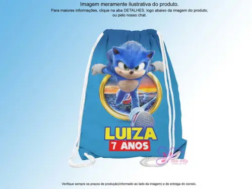 Mochilinha Personalizada 19x28cm Sonic