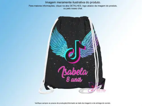 Mochilinha Personalizada 19x28cm Tik Tok
