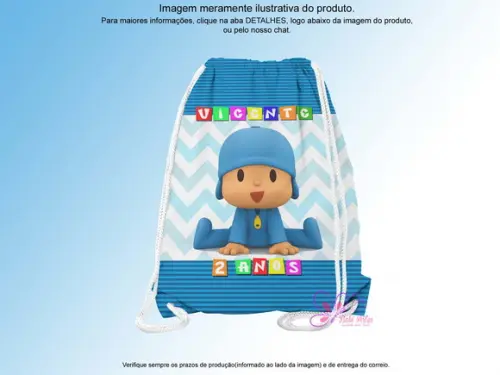 Mochilinha Personalizada 19x28cm Pocoyo