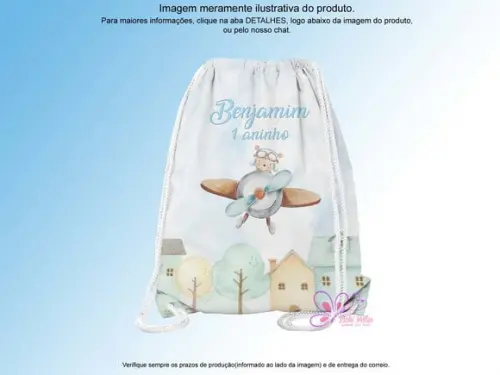Mochilinha Personalizada 19x28cm o Tempo Voa