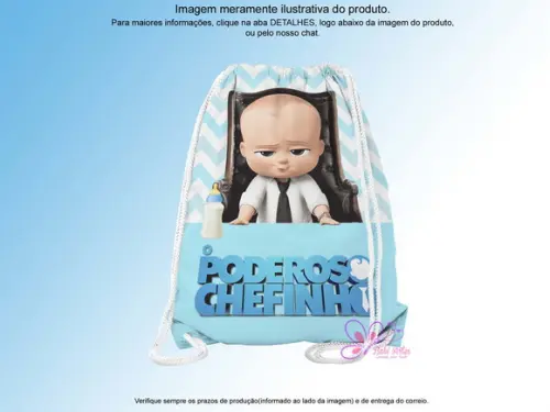 Mochilinha Personalizada 19x28cm o Poderoso Chefinho