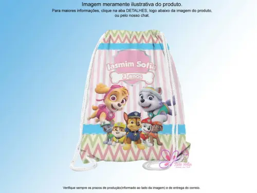 Mochilinha Personalizada 19x28cm Patrulha Canina