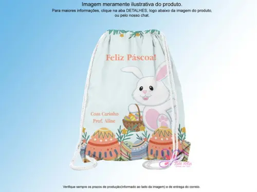 Mochilinha Personalizada 28x19cm Páscoa