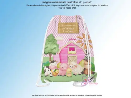 Mochilinha Personalizada Fazendinha Rosa