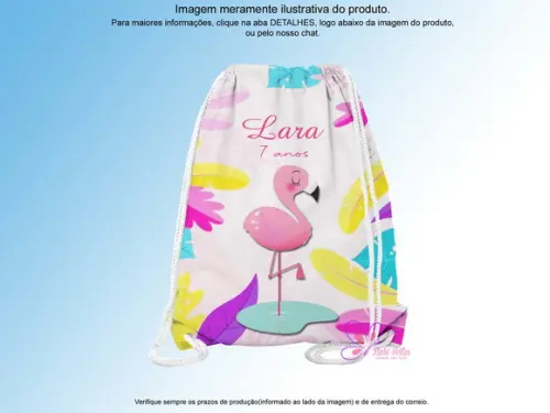 Mochilinha Personalizada 19x28cm Flamingos