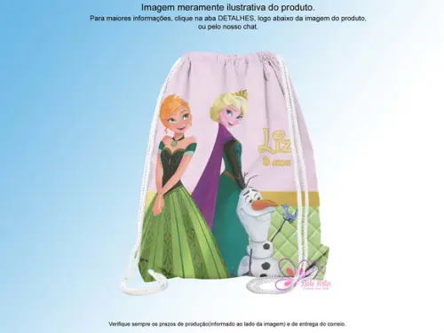 Mochilinha Personalizada 19x28cm Frozen
