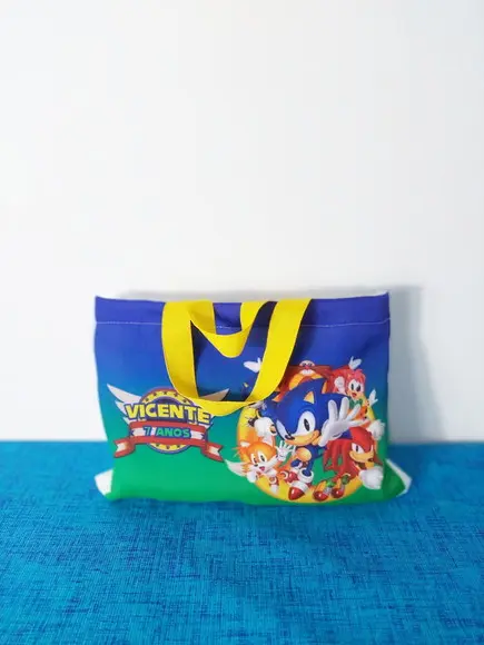 Sacolinhas Ecobag Personalizadas 28x19cm Sonic