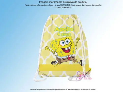 Mochilinha Personalizada 19x28cm Bob Esponja