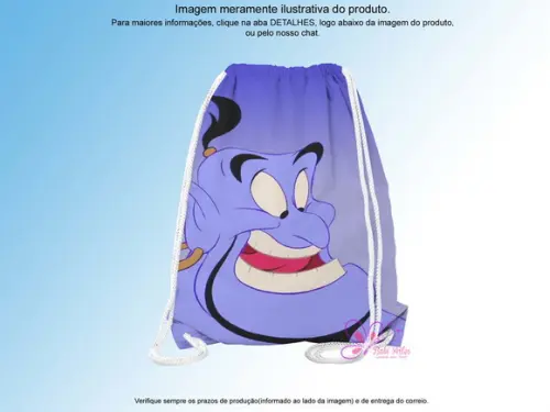 Mochilinha Personalizada 19x28cm Gênio Aladdin