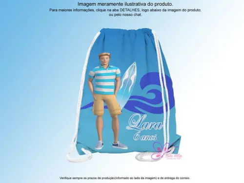 Mochilinha Personalizada 19x28cm Ken