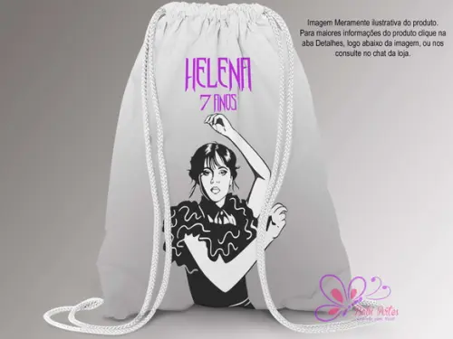 Mochila Saco Personalizada 25x35cm Wandinha