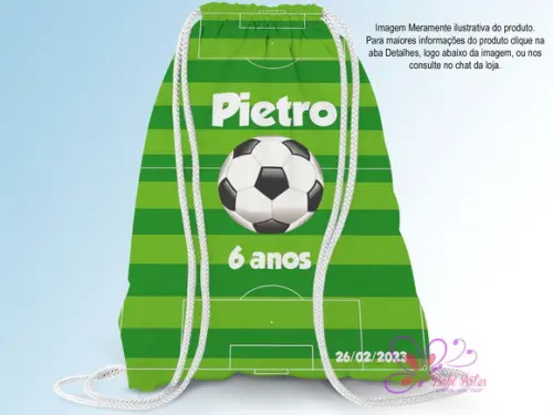 Mochila Saco Personalizada 25x35cm Futebol