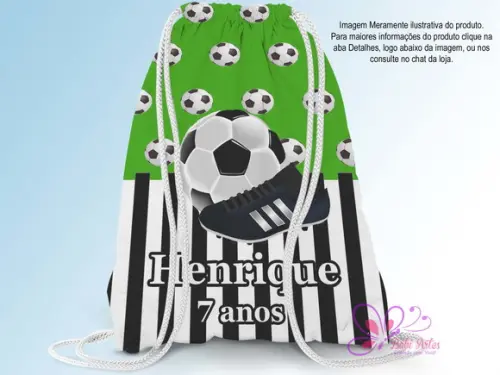 Mochila Saco Personalizada 25x35cm Futebol