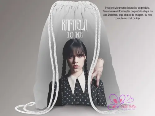 Mochila Saco Personalizada 25x35cm Wandinha