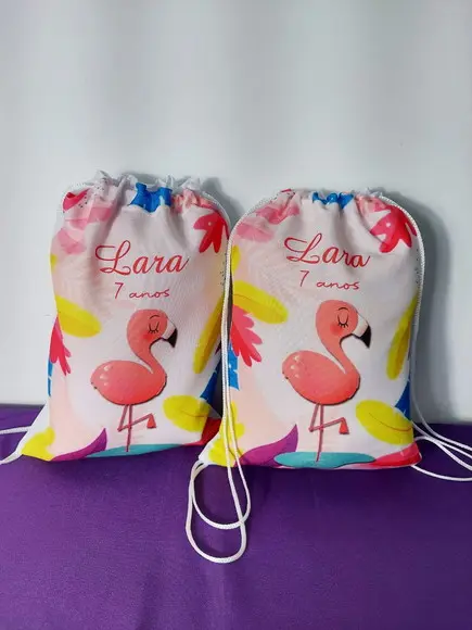 Mochilinha Personalizada Flamingos