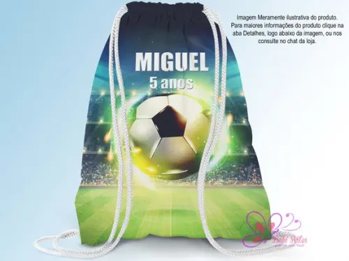 Mochila Saco Personalizada 25x35cm Futebol