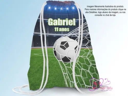 Mochila Saco Personalizada 25x35cm Futebol