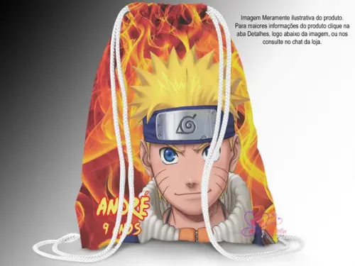Mochila Saco Personalizada 25x35cm Naruto