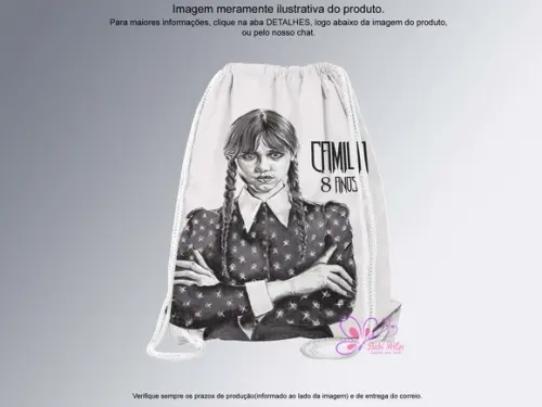 Mochilinha Personalizada 19x28cm Wandinha