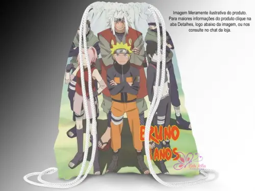 Mochila Saco Personalizada 25x35cm Naruto
