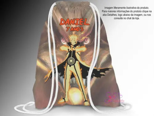Mochila Saco Personalizada 25x35cm Naruto