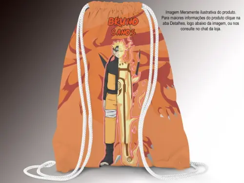 Mochila Saco Personalizada 25x35cm Naruto