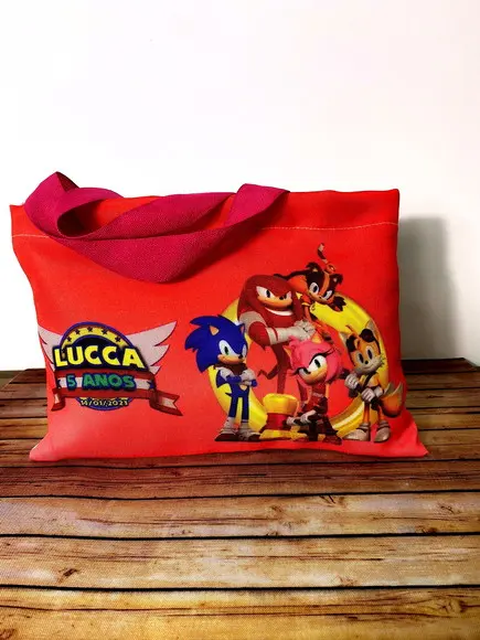 Sacolinhas Ecobag Personalizadas 28x19cm Sonic