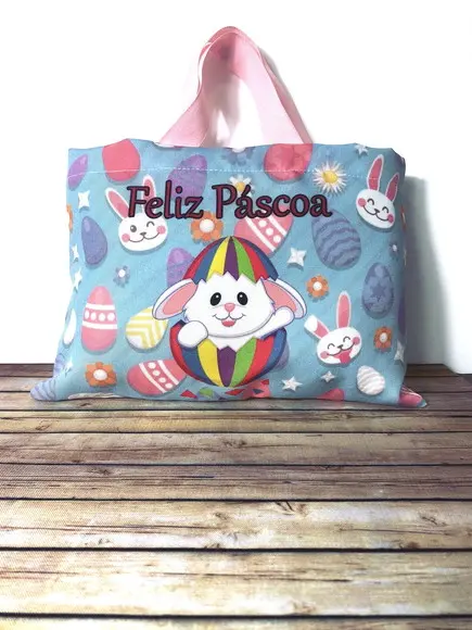Sacolinhas Ecobag Personalizadas 28x19cm Páscoa