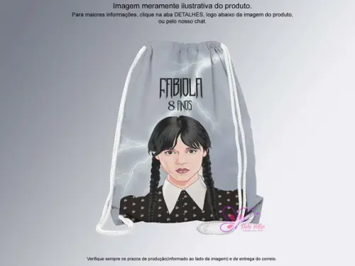 Mochilinha Personalizada 19x28cm Wandinha
