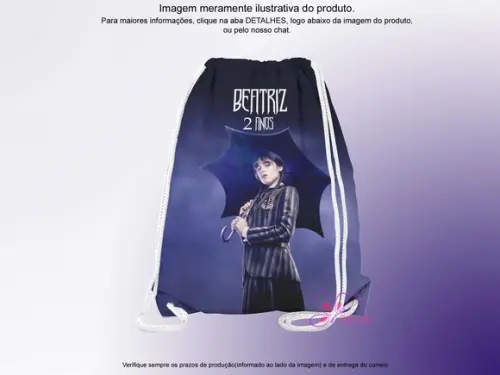 Mochilinha Personalizada 19x28cm Wandinha