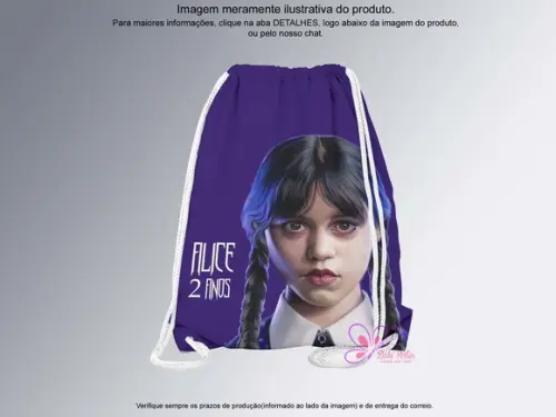 Mochilinha Personalizada 19x28cm Wandinha