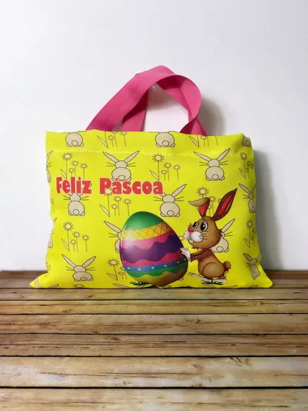 Sacolinhas Ecobag Personalizadas 28x19cm Páscoa