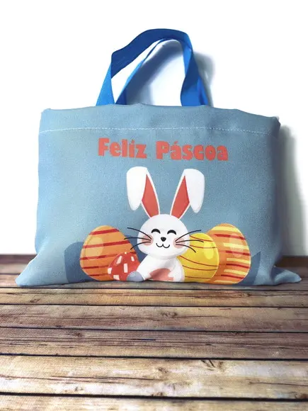 Sacolinhas Ecobag Personalizadas 28x19cm Páscoa