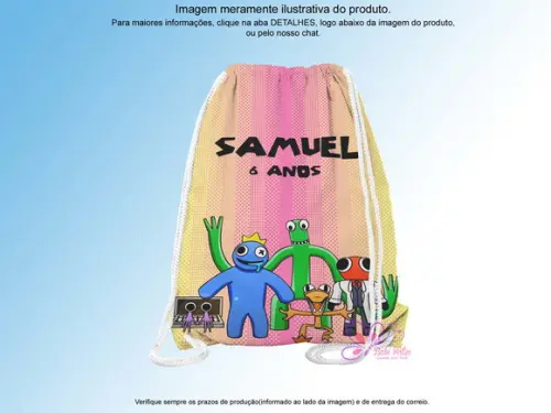 Mochilinha Personalizada Rainbow Friends