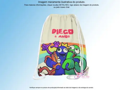 Mochilinha Personalizada Rainbow Friends