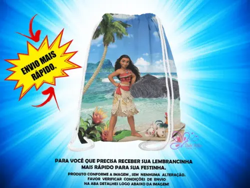 Mochilinha 19x28cm Moana ( Envio + Rápido )