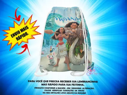 Mochilinha 19x28cm Moana ( Envio + Rápido )