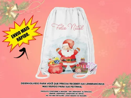 Mochilinha 19x28cm Natal ( Envio + Rápido )