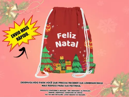 Mochilinha 19x28cm Natal ( Envio + Rápido )