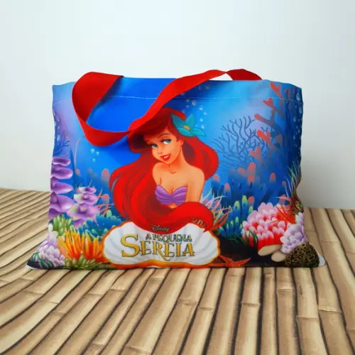 Sacolinhas Ecobag Personalizadas 28x19cm a Perquena Sereia