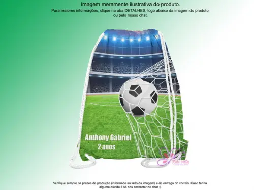 Mochilinha Personalizada Futebol