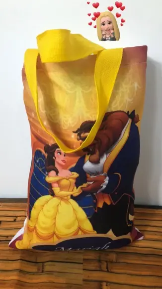 -sacolinhas Ecobag Personalizadas Bela e a Fera