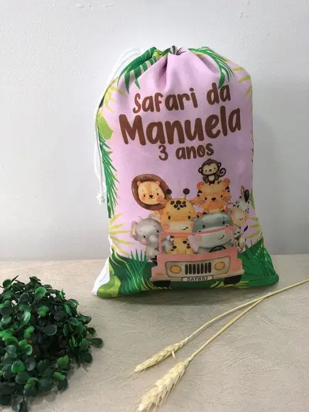 Saco Surpresa Personalizado 19x28cm Safari