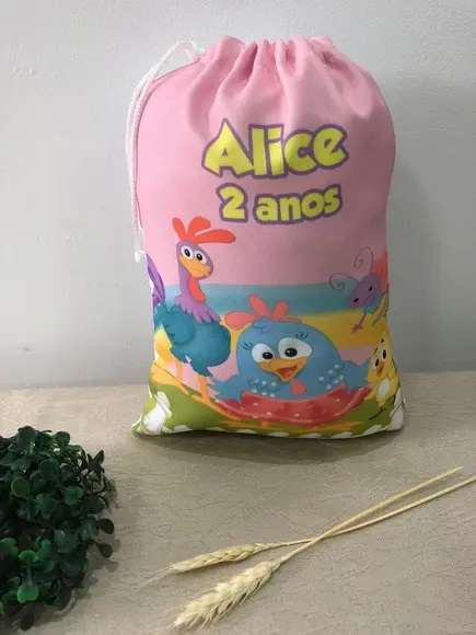 Saco Surpresa Personalizado 19x28cm Galinha Pintadinha