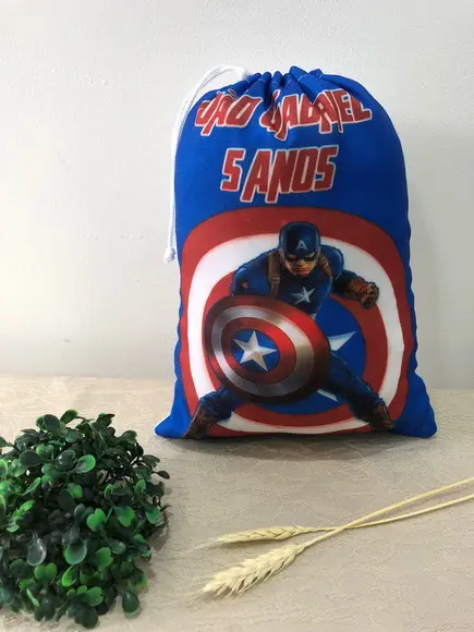 Saco Surpresa Personalizado 19x28cm Capitão América