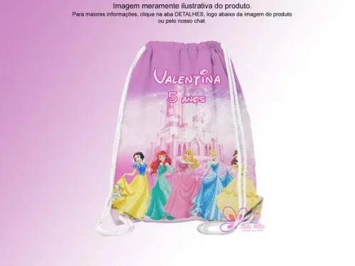 Mochilinha Personalizada Princesas e Principes Disney
